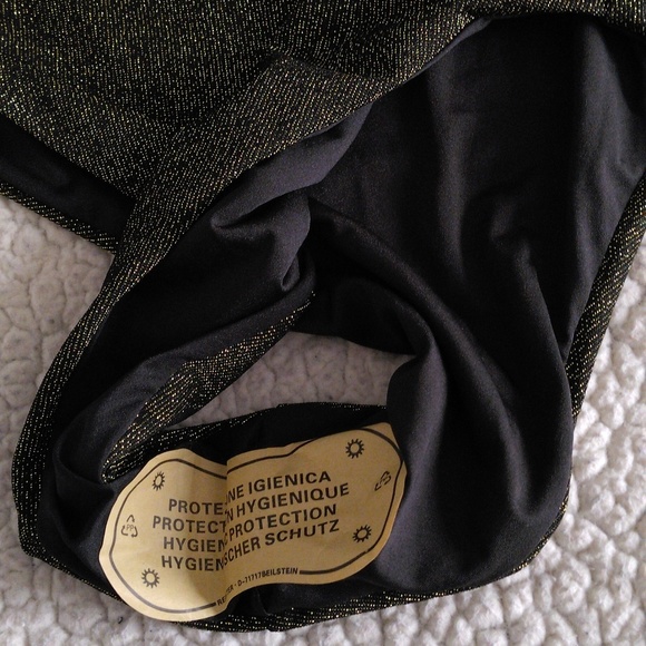 Mermaid Swimwear Size Small High Cut Waist Gold Metallic One Piece Bathing Suit - Picture 12 of 14